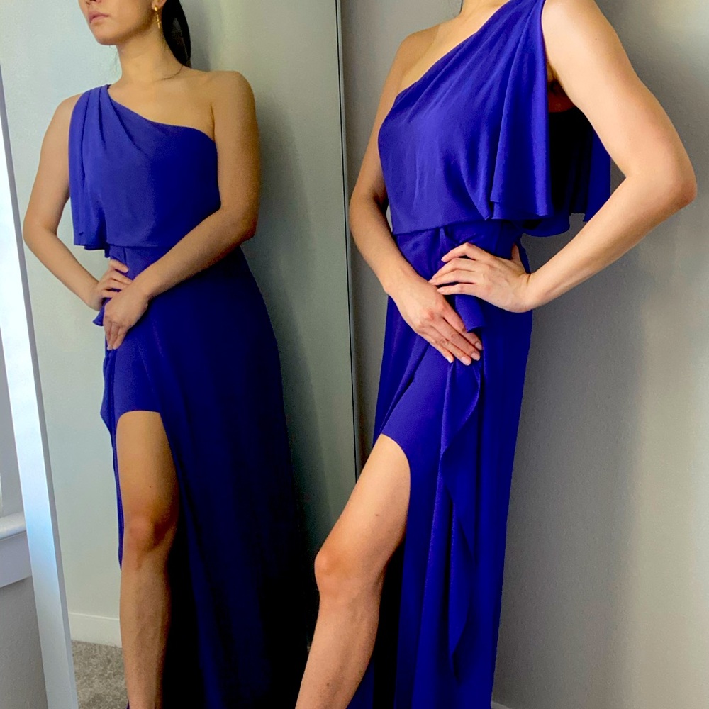 BCBGMaxAzria Prom Dress Kendal One Shoulder Ruffle